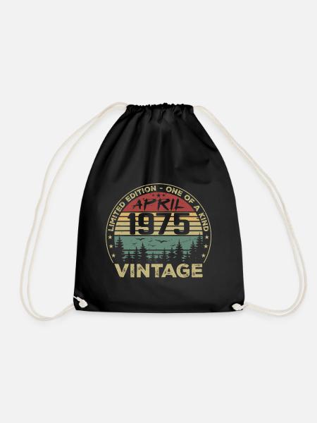 Jahrgang April 1975 Geburtstagsgeschenk - Turnbeutel - Schwarz