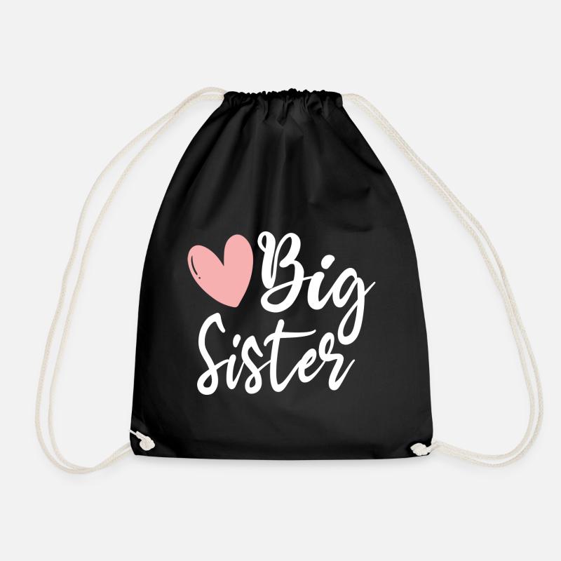 Big sister - große Schwester Schwestern Geschenk - Turnbeutel - Schwarz