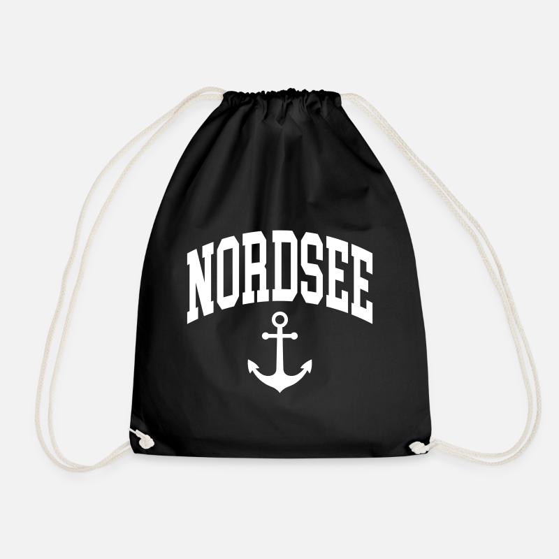 Nordsee Anker - Turnbeutel - Schwarz