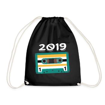 Cassette 2019 Vintage Anniversary 2019 - Drawstring Bag - black - Front