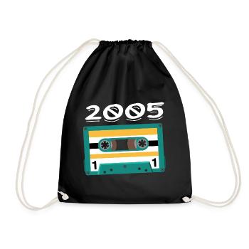 Cassette 2005 Vintage Anniversary 2005 - Drawstring Bag - black - Front