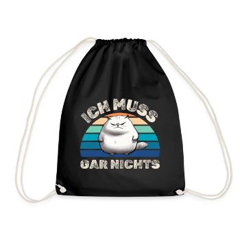 Ich muss gar nichts fiese Katze - Turnbeutel - Schwarz - Vorne