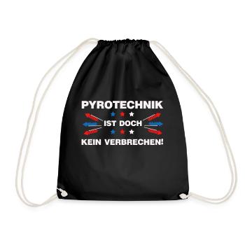 Pyrotechnik ist doch kein Verbrechen Feuerwerk - Turnbeutel - Schwarz - Vorne