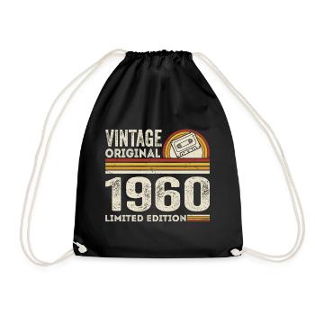 Vintage 1960 Cassette 1960 - 65e anniversaire 1960 - Sac de sport léger - noir - Devant