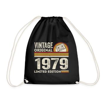 Vintage 1979 Cassette 1979 - 46e anniversaire 1979 - Sac de sport léger - noir - Devant