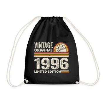 Vintage 1996 Cassette 1996 - 29e anniversaire 1996 - Sac de sport léger - noir - Devant