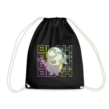 Minions Stuart Blah Blah Blah - Drawstring Bag - black - Front