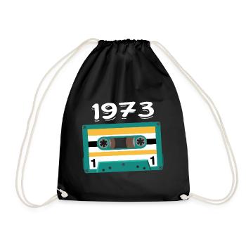 Cassette 1973 Vintage Anniversary 1973 - Drawstring Bag - black - Front