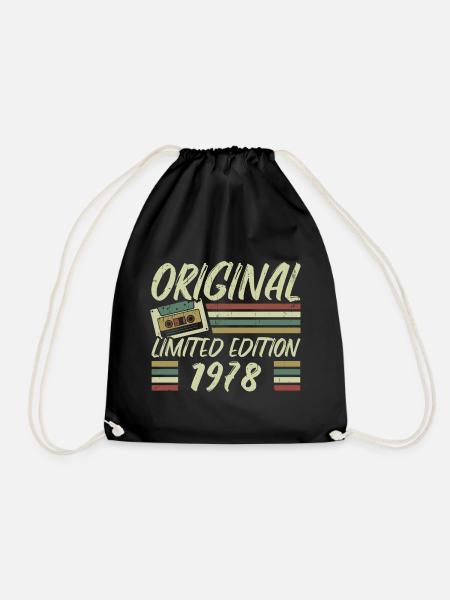 Jahrgang 1978 Retro 1978 Geburtstagsgeschenk - Turnbeutel - Schwarz
