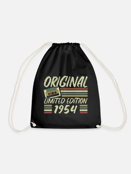 Jahrgang 1954 Retro 1954 Geburtstagsgeschenk - Turnbeutel - Schwarz