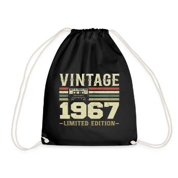 Jahrgang 1967 Retro 1967 Geburtstagsgeschenk - Turnbeutel - Schwarz - Vorne