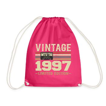 Jahrgang 1997 Retro 1997 Geburtstagsgeschenk - Turnbeutel - Fuchsia - Vorne
