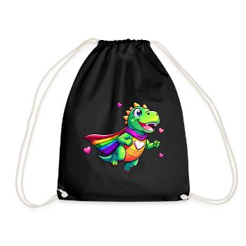 Dino super-héros - Sac de sport léger - noir - Devant