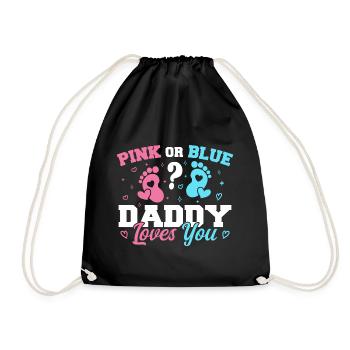 Pink Or Blue Daddy Loves You - Funny Gender reveal - Sac de sport léger - noir - Devant