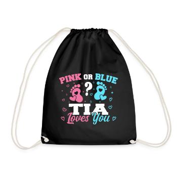 Pink Or Blue Tia Loves You - Tia Aunt - Drawstring Bag - black - Front