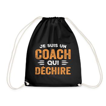 Ich bin ein Trainer, der Humor liebt - Turnbeutel - Schwarz - Vorne
