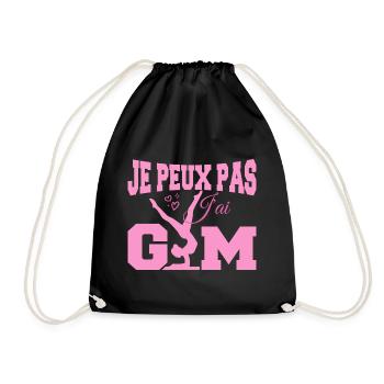 Gymnastik-Geschenk Ich kann nicht Fitnessstudio - Turnbeutel - Schwarz - Vorne