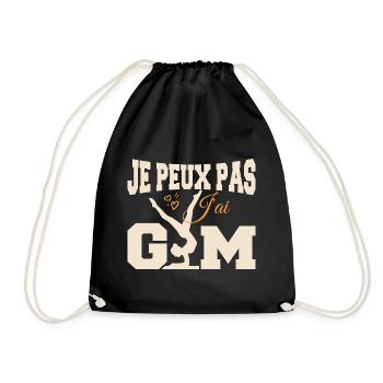 Gymnastik-Geschenk Ich kann nicht Fitnessstudio - Turnbeutel - Schwarz - Vorne