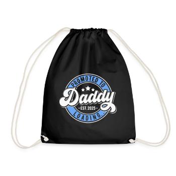 Promotion to Dad 2025 - Drawstring Bag - black - Front