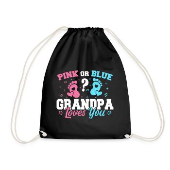 Pink Or Blue Grandpa Loves You - Grandpa - Drawstring Bag - black - Front
