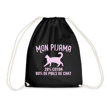 Pyjama De Poils De Chat Humour - Sac de sport léger - noir - Devant