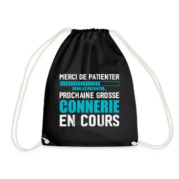 Prochaine connerie rigolo - Sac de sport léger - noir - Devant