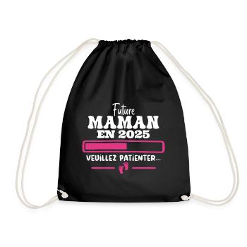 Future Maman 2025 Cadeau Nouvelle Naissance Maman - Sac de sport léger - noir - Devant