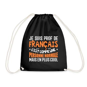 I am a French teacher - Drawstring Bag - black - Front