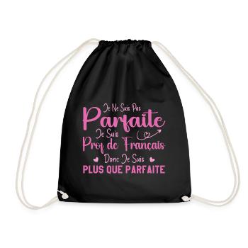 Femme Humour Professeur de Français - Sac de sport léger - noir - Devant