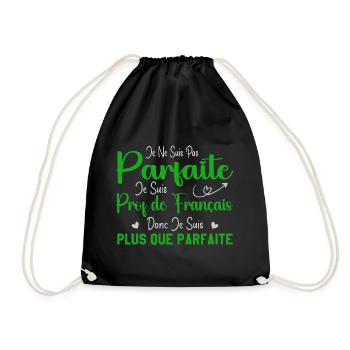 Femme Humour Professeur de Français - Sac de sport léger - noir - Devant