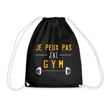 je peux pas j'ai gym - humour - Sac de sport léger - noir - Devant
