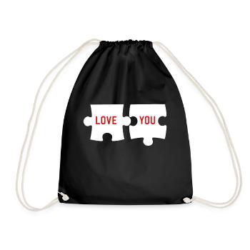 Je t’aime, je suis ma pièce du puzzle - Sac de sport léger - noir - Devant