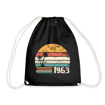 1963 Geburtstagsgeschenk - Made in 1963 Retro 1963 - Turnbeutel - Schwarz - Vorne