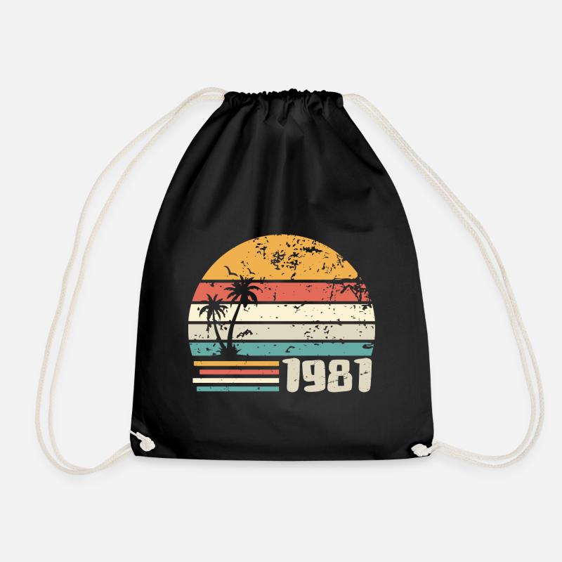 1981 Geburtstagsgeschenk - Made in 1981 Retro 1981 - Turnbeutel - Schwarz