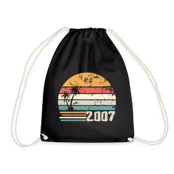 2007 Birthday Gift - Made in 2007 Retro 2007 - Drawstring Bag - black - Front