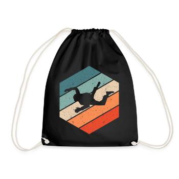 Parachute Springer Skydive Retro Vintage Gift - Drawstring Bag - black - Front