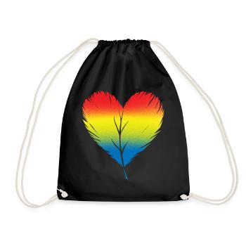 Vogelherz-Design für bunte Vogelfans - Turnbeutel - Schwarz - Vorne