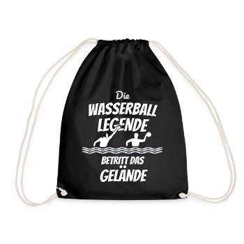 Wasserballer und Wassersport Spruch - Turnbeutel - Schwarz - Vorne
