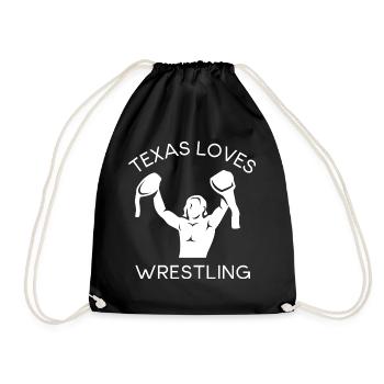 Texas wrestling design for proud Texas fans - Drawstring Bag - black - Front
