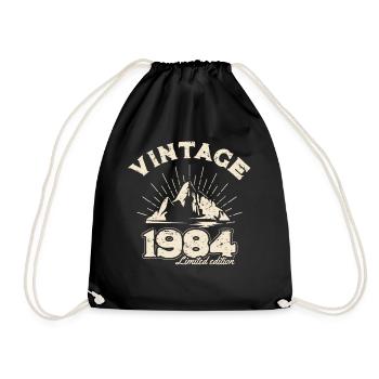 1984 BC Vintage limitierte Auflage - 1984 Geburtstag gi - Turnbeutel - Schwarz - Vorne