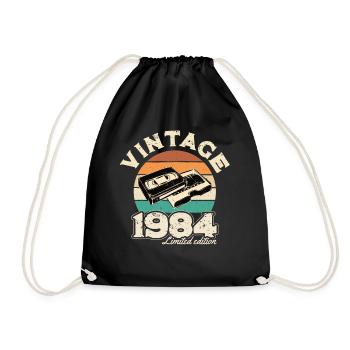 1984 rétro coucher de soleil cassette vidéo - 1984 cadeau d’anniversaire - Sac de sport léger - noir - Devant