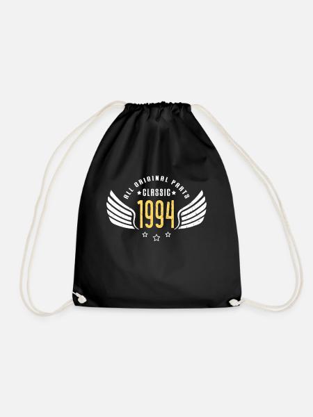 Classic 1994 wings - 1994 Birthday gift - Drawstring Bag - black