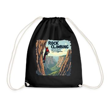 Climbing - Because Gravity Is Just a Suggestion - Drawstring Bag - black - Front