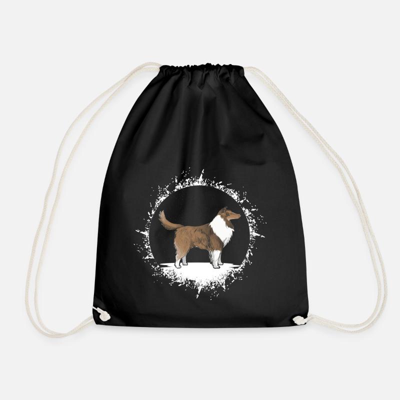 Langhaar Collie Rough Sheltie Shetland Sheepdog - Turnbeutel - Schwarz