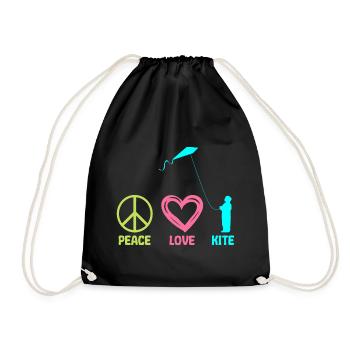 Kite Flying Kites Flying Mama Peace - Drawstring Bag - black - Front
