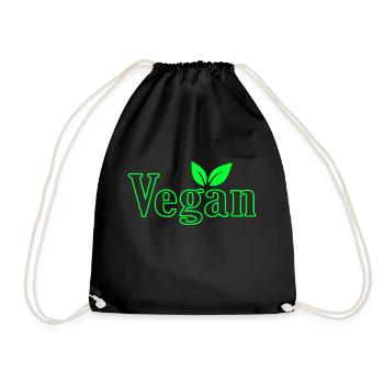 Végétalien avec les feuilles pour les végétaliens - Sac de sport léger - noir - Devant