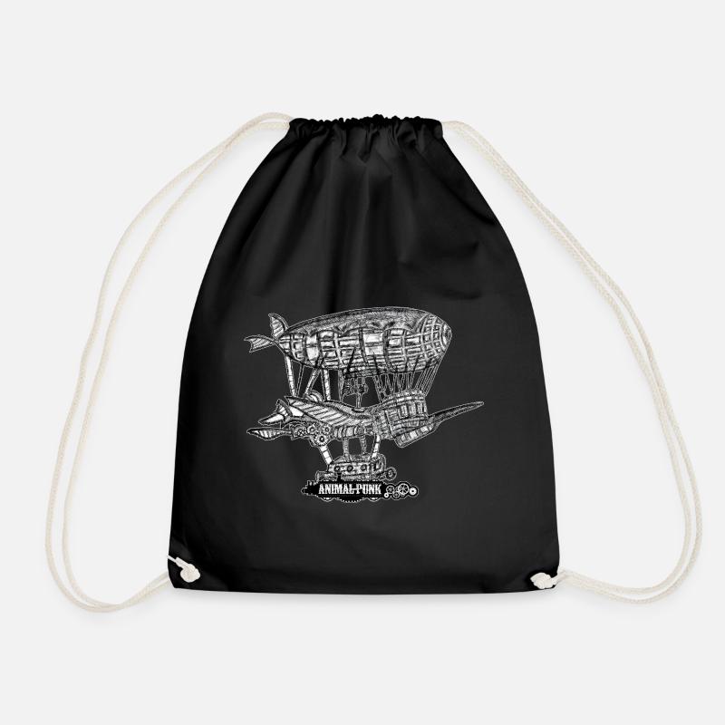 Mr. Bird SteamPunk AnimalPunk - Drawstring Bag - black