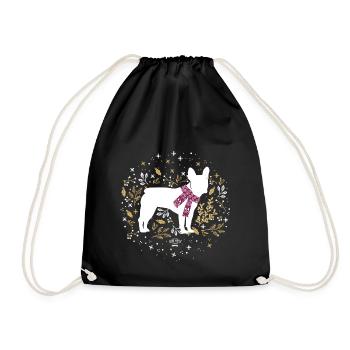 French Bulldog Winter - Turnbeutel - Schwarz - Vorne