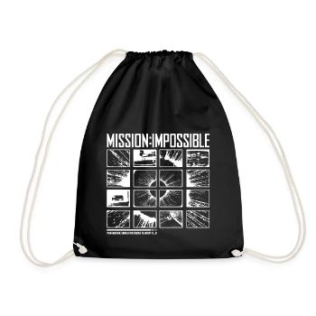 Mission Impossible Dead Reckoning Tile Design - Drawstring Bag - black - Front