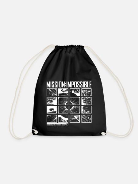 Mission Impossible Dead Reckoning Tile Design - Drawstring Bag - black